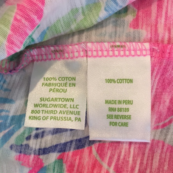 New Lily Pulitzer Etta V-Neck Top - Short Sleeve Cotton T-Shirt size Medium - Picture 10 of 11